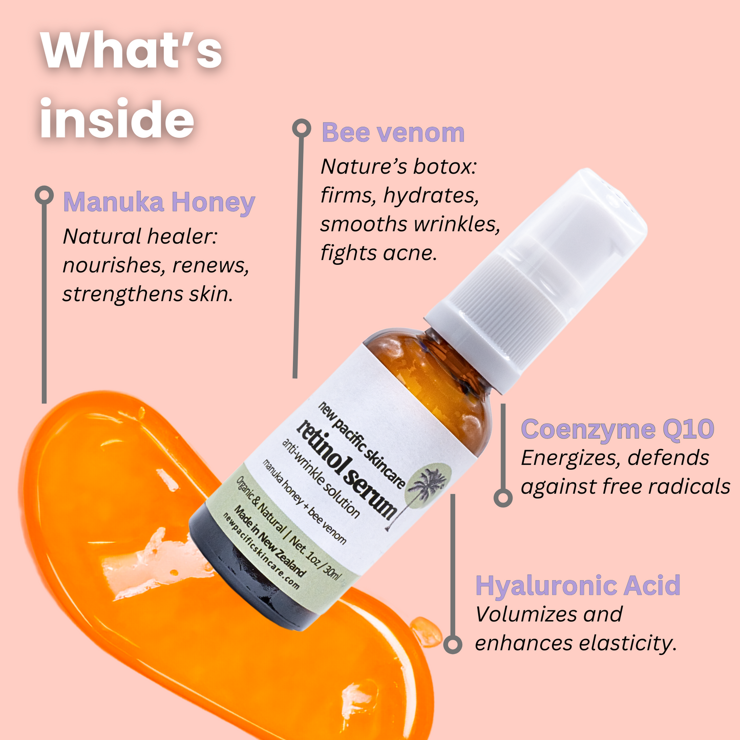 Organic Bee Venom + Manuka Honey Face Serum (1oz/30ml)