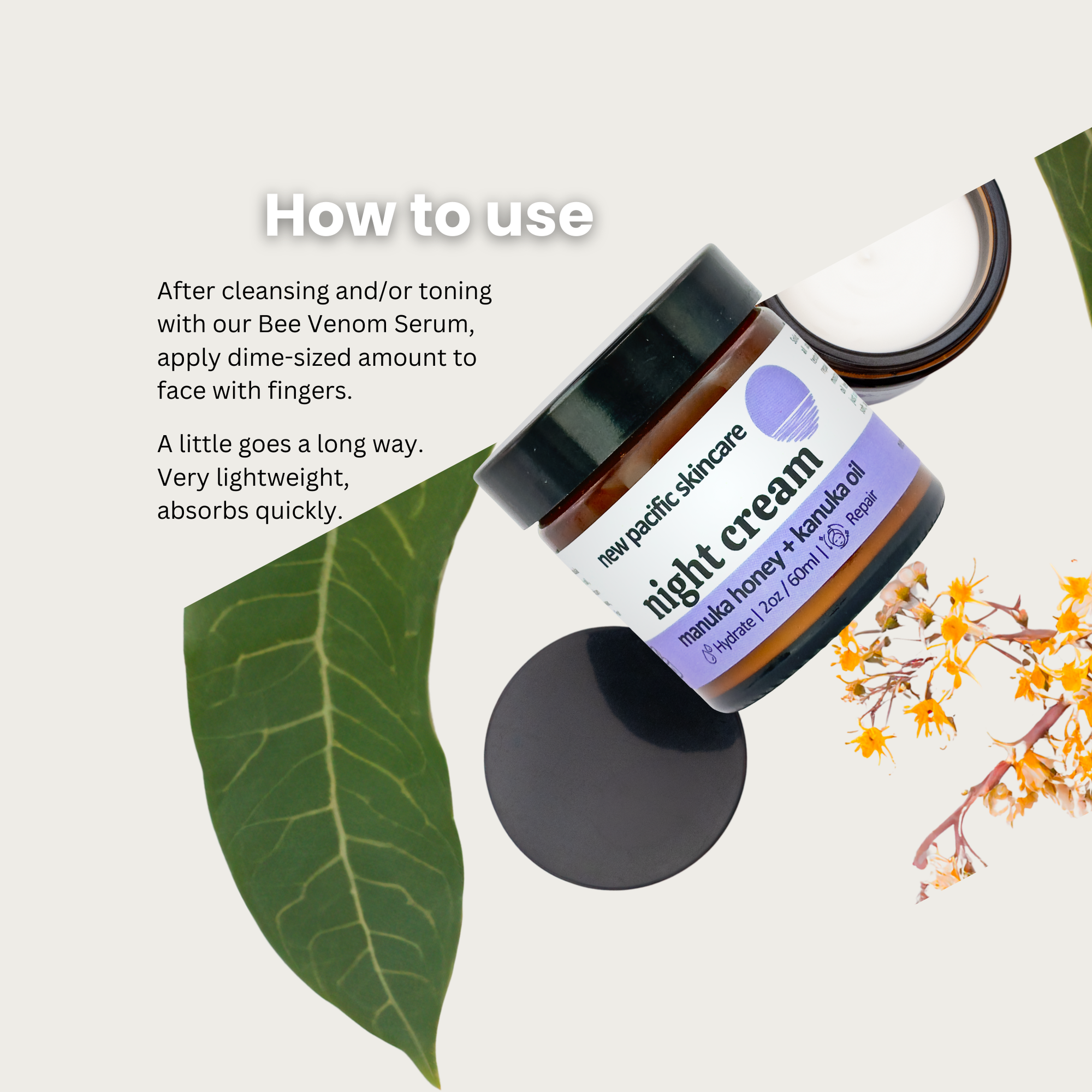 Organic Manuka Honey + Kanuka Oil Night Moisturizer (2oz/60ml)